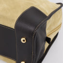 LOEWE Anagram Amazona 36 Hand Bag Suede Leather Beige Gold Auth 197287V-8