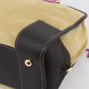 LOEWE Anagram Amazona 36 Hand Bag Suede Leather Beige Gold Auth 197287V-16