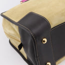 LOEWE Anagram Amazona 36 Hand Bag Suede Leather Beige Gold Auth 197287V-17