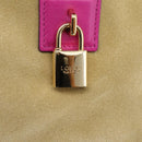 LOEWE Anagram Amazona 36 Hand Bag Suede Leather Beige Gold Auth 197287V-20