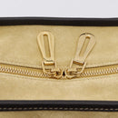 LOEWE Anagram Amazona 36 Hand Bag Suede Leather Beige Gold Auth 197287V-21