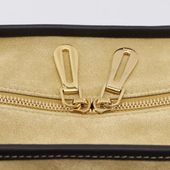 LOEWE Anagram Amazona 36 Hand Bag Suede Leather Beige Gold Auth 197287V