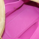 LOEWE Anagram Amazona 36 Hand Bag Suede Leather Beige Gold Auth 197287V-10