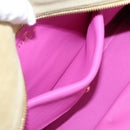 LOEWE Anagram Amazona 36 Hand Bag Suede Leather Beige Gold Auth 197287V-26