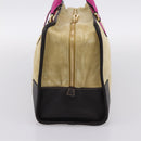 LOEWE Anagram Amazona 36 Hand Bag Suede Leather Beige Gold Auth 197287V-4