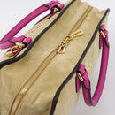 LOEWE Anagram Amazona 36 Hand Bag Suede Leather Beige Gold Auth 197287V-6