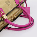 LOEWE Anagram Amazona 36 Hand Bag Suede Leather Beige Gold Auth 197287V-7