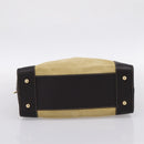 LOEWE Anagram Amazona 36 Hand Bag Suede Leather Beige Gold Auth 197287V-5