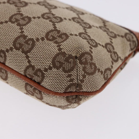 GUCCI GG Canvas Pouch Beige Gold 152507 Auth 197288V