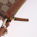 GUCCI GG Canvas Pouch Beige Gold 152507 Auth 197288V-14