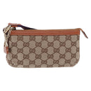 GUCCI GG Canvas Pouch Beige Gold 152507 Auth 197288V-2