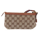 GUCCI GG Canvas Pouch Beige Gold 152507 Auth 197288V-3