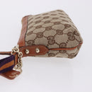 GUCCI GG Canvas Pouch Beige Gold 152507 Auth 197288V-5