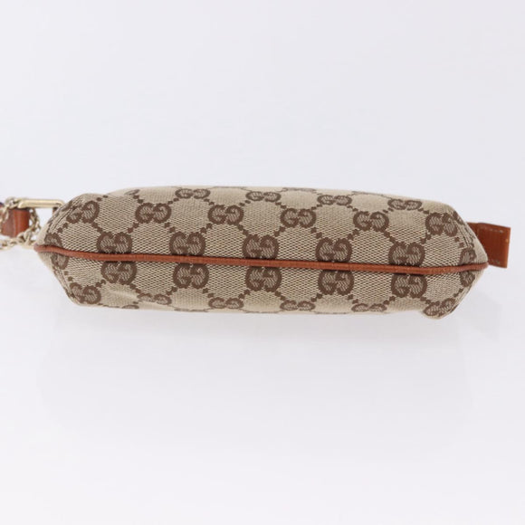 GUCCI GG Canvas Pouch Beige Gold 152507 Auth 197288V
