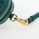 Miu Miu Matelasse Neck Pouch Leather Green Gold Auth 197292M-9