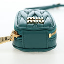 Miu Miu Matelasse Neck Pouch Leather Green Gold Auth 197292M-5