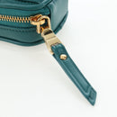 Miu Miu Matelasse Neck Pouch Leather Green Gold Auth 197292M-20