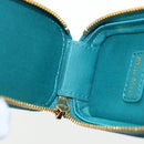 Miu Miu Matelasse Neck Pouch Leather Green Gold Auth 197292M-10
