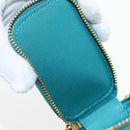 Miu Miu Matelasse Neck Pouch Leather Green Gold Auth 197292M-22