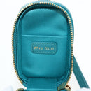 Miu Miu Matelasse Neck Pouch Leather Green Gold Auth 197292M-23