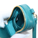 Miu Miu Matelasse Neck Pouch Leather Green Gold Auth 197292M-24
