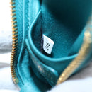 Miu Miu Matelasse Neck Pouch Leather Green Gold Auth 197292M-11