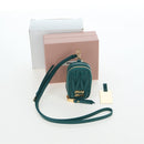 Miu Miu Matelasse Neck Pouch Leather Green Gold Auth 197292M-12