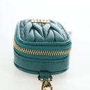 Miu Miu Matelasse Neck Pouch Leather Green Gold Auth 197292M-6
