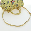 PRADA Hand Bag Canvas 2way Gold Yellow Auth 197302V-7