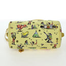 PRADA Hand Bag Canvas 2way Gold Yellow Auth 197302V-6