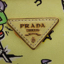 PRADA Hand Bag Canvas 2way Gold Yellow Auth 197302V-23