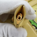 PRADA Hand Bag Canvas 2way Gold Yellow Auth 197302V-25