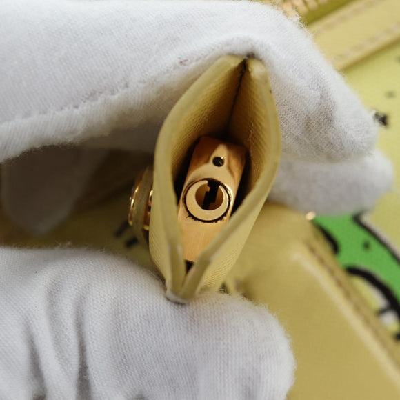 PRADA Hand Bag Canvas 2way Gold Yellow Auth 197302V