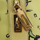 PRADA Hand Bag Canvas 2way Gold Yellow Auth 197302V-27
