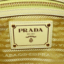 PRADA Hand Bag Canvas 2way Gold Yellow Auth 197302V-28