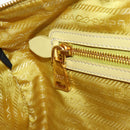 PRADA Hand Bag Canvas 2way Gold Yellow Auth 197302V-31