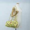 PRADA Hand Bag Canvas 2way Gold Yellow Auth 197302V-36