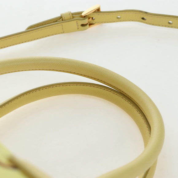 PRADA Hand Bag Canvas 2way Gold Yellow Auth 197302V