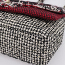 CHANEL Chain Shoulder Bag Tweed Red CC Auth 197303SAM-9