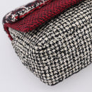 CHANEL Chain Shoulder Bag Tweed Red CC Auth 197303SAM-14