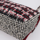 CHANEL Chain Shoulder Bag Tweed Red CC Auth 197303SAM-15