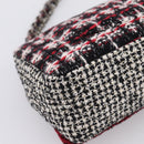 CHANEL Chain Shoulder Bag Tweed Red CC Auth 197303SAM-16