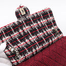 CHANEL Chain Shoulder Bag Tweed Red CC Auth 197303SAM-17