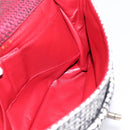 CHANEL Chain Shoulder Bag Tweed Red CC Auth 197303SAM-19