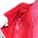 CHANEL Chain Shoulder Bag Tweed Red CC Auth 197303SAM-20