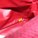 CHANEL Chain Shoulder Bag Tweed Red CC Auth 197303SAM-12