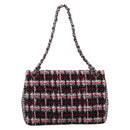CHANEL Chain Shoulder Bag Tweed Red CC Auth 197303SAM-2