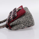 CHANEL Chain Shoulder Bag Tweed Red CC Auth 197303SAM-3