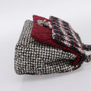 CHANEL Chain Shoulder Bag Tweed Red CC Auth 197303SAM-4