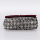 CHANEL Chain Shoulder Bag Tweed Red CC Auth 197303SAM-5